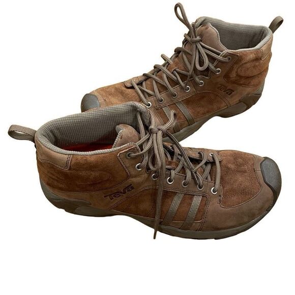 Teva Hiking Boot Mens 13 Tamur Mid Hiking Lace Up Leather Spider Rubber Sole - Picture 1 of 9